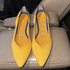 Rare Rothy’s The Point In Marigold Slip On Stretch Flats Retired size 8